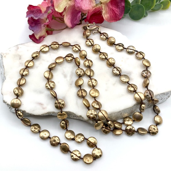 Lucky Brand Single Strand Textured Bead Station Necklace - Picture 4 of 13